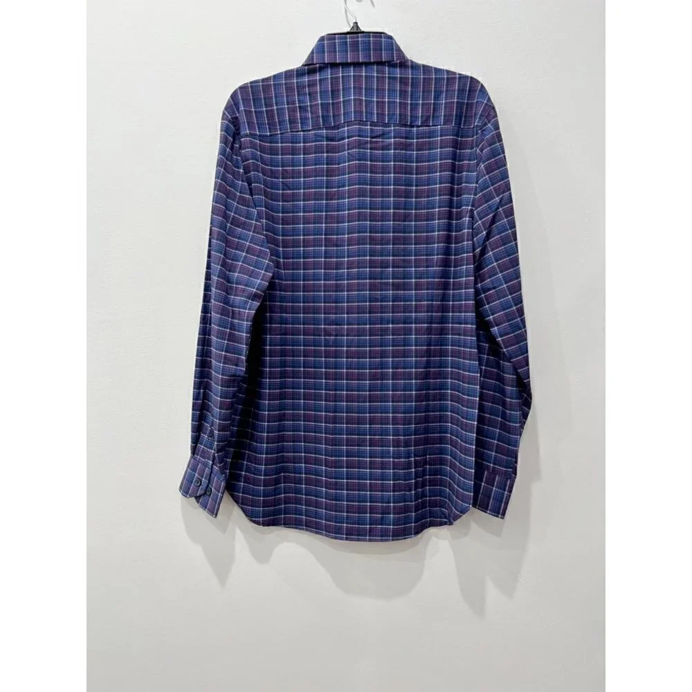 NWOT W.R.K Size 16 OMBRE 4 Way Stretch CHECK PERFORMANCE DRESS SHIRT MSRP $98
